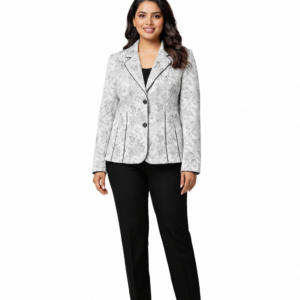 ZIVORA Women Printed White Blazer