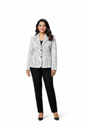 ZIVORA Women Printed White Blazer