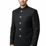 Men Black Bandhgala / Nehru Jacket | Premium Ethnic Formal Blazer with Gold Buttons