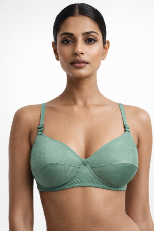light green cotton bra for women with adjustable straps.”